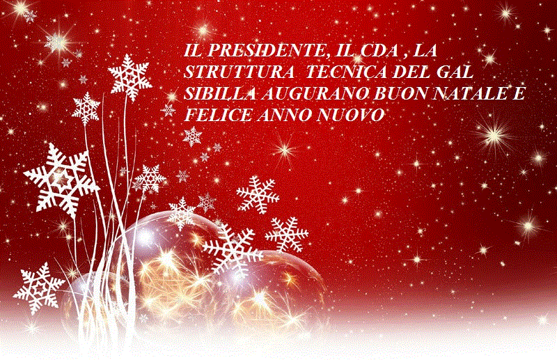 ll Presidente, il CdA e lo staff tecnico del GAL Sibilla.  Augurano Buone feste.